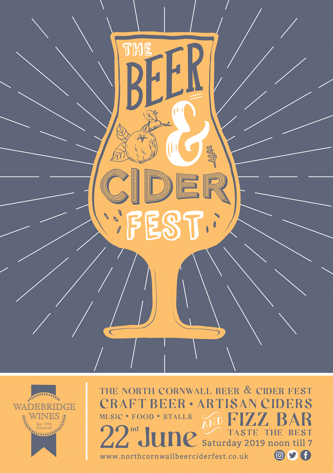 Poster design for the Wadebridge Wines Beer and Cider festival