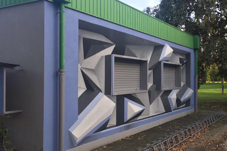 Optical illusion 3d graffiti art