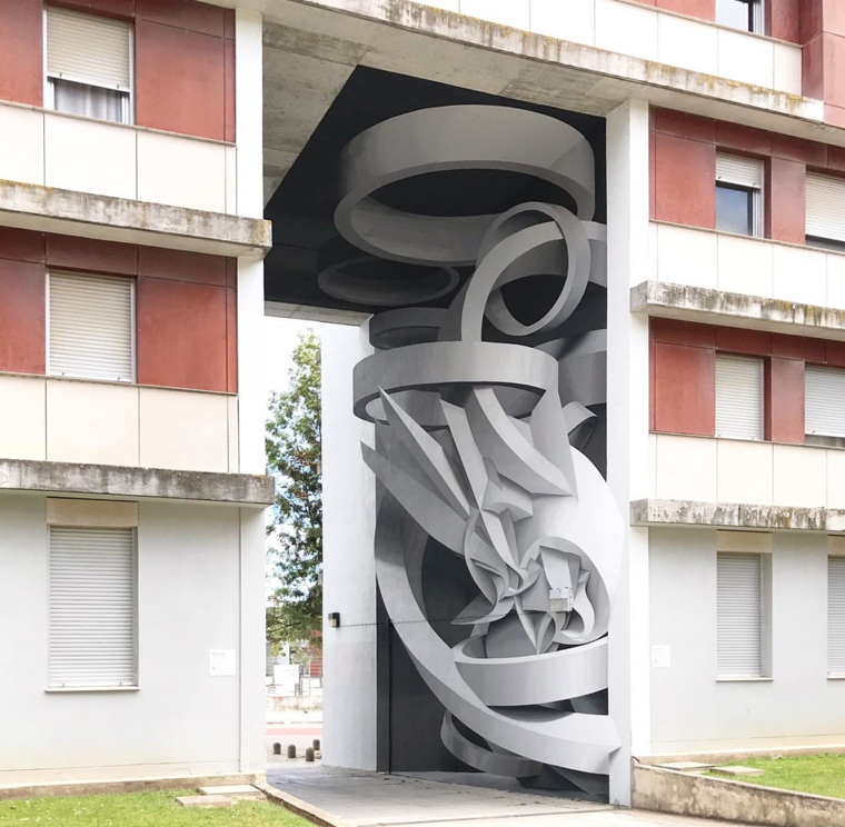 Optical illusion 3d graffiti art