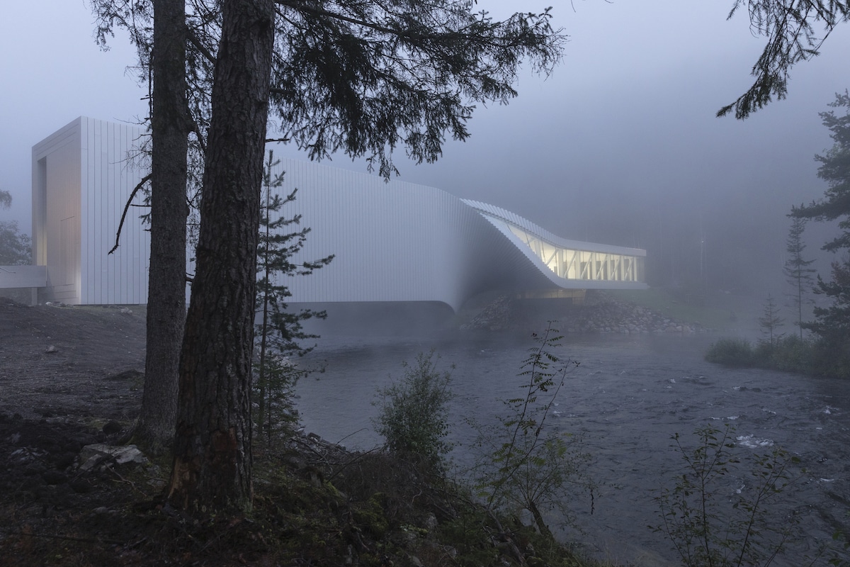 Sculpture bridge doubles as a museum twisting across the waters in Norway