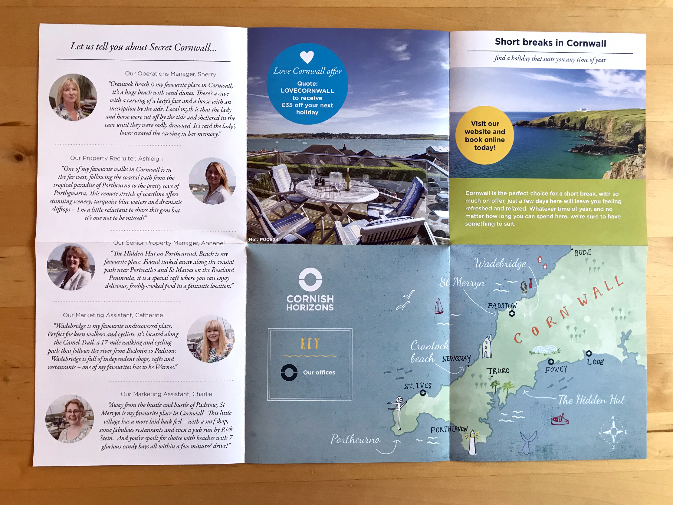Fold out brochure for Cornish Horizons by Pickle Design