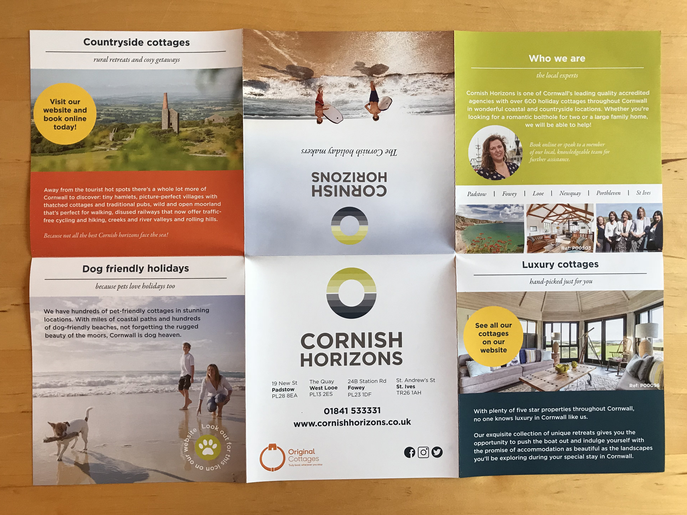 Fold out brochure for Cornish Horizons by Pickle Design