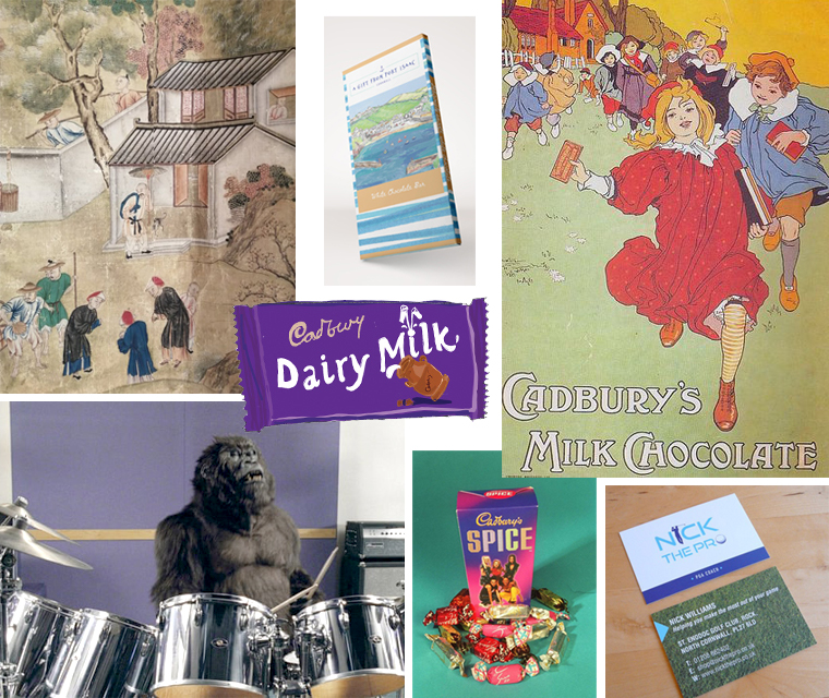 Sneak peek collage from this months newsletter featuring Cadbury's chocolate, Harbour Treats and Chinese wallpaper