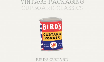 The November newsletter featuring the vintage illustration of Bird's Custard