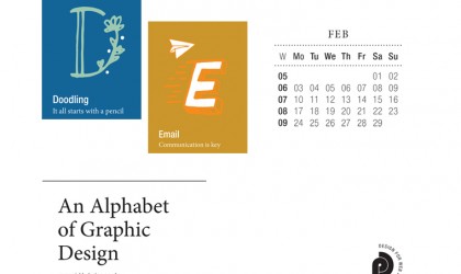 Download the month of February from our Alphabet of Graphic Design calendar for free for your mobile, tablet and desktop computer background