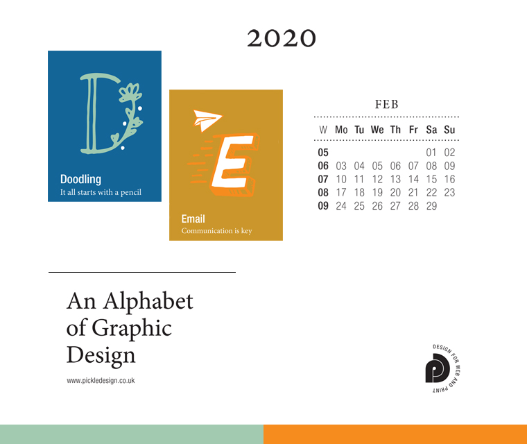Download the month of February from our Alphabet of Graphic Design calendar for free for your mobile, tablet and desktop computer background