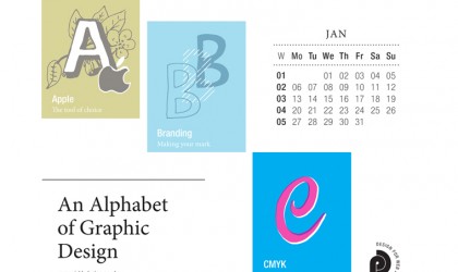 Download the month of January from our Alphabet of Graphic Design calendar for free for your mobile, tablet and desktop computer background