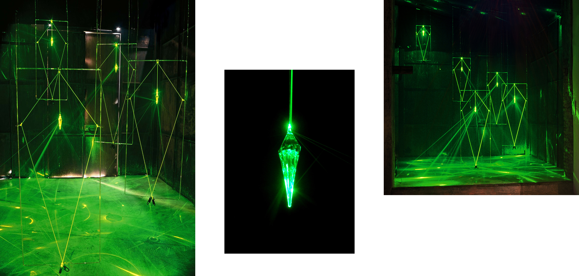 Green laser light chandelier 