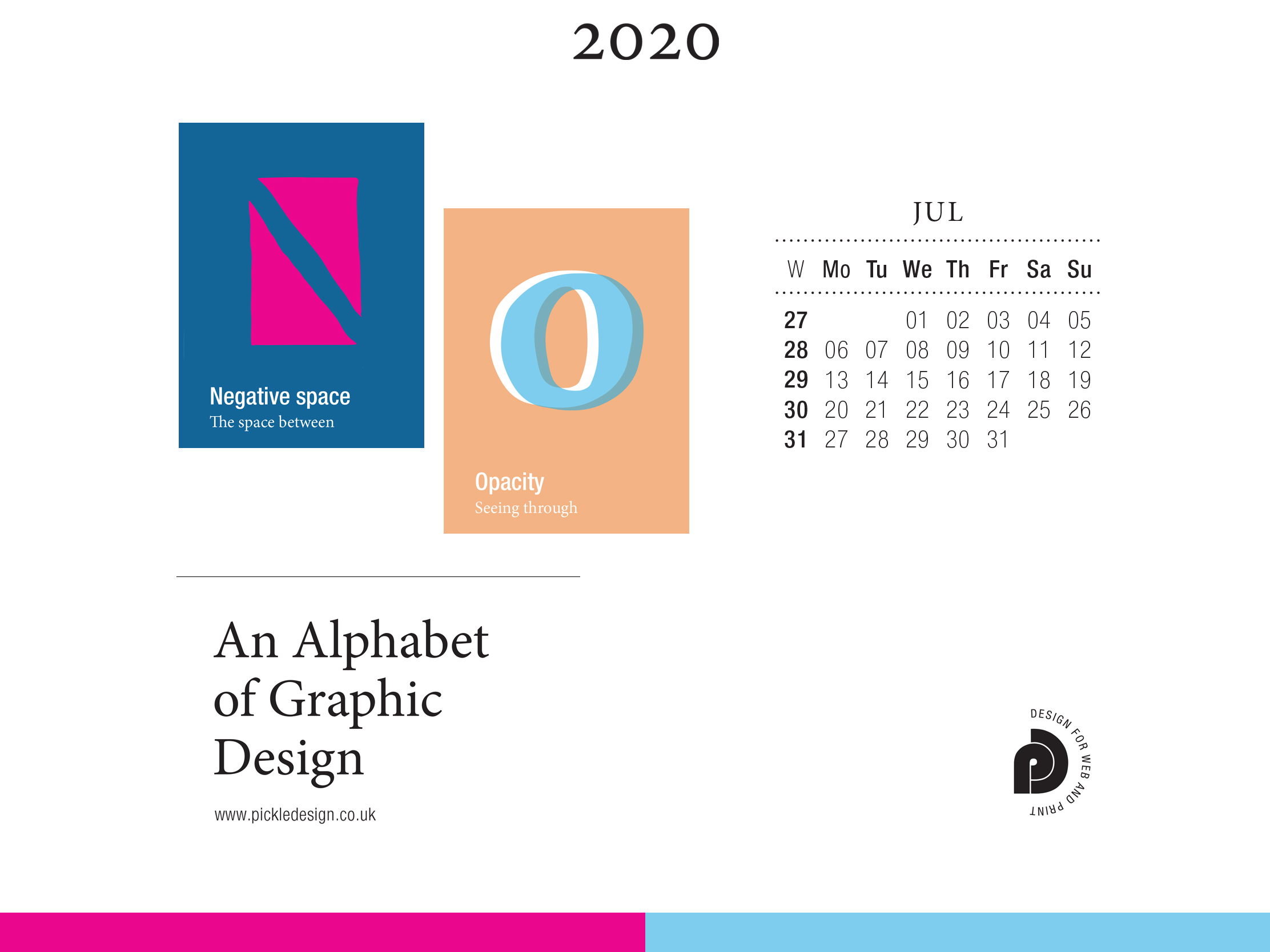 Download the month of July from our Alphabet of Graphic Design calendar for free for your mobile, tablet and desktop computer background