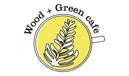 Wood & Green Cafe logo design