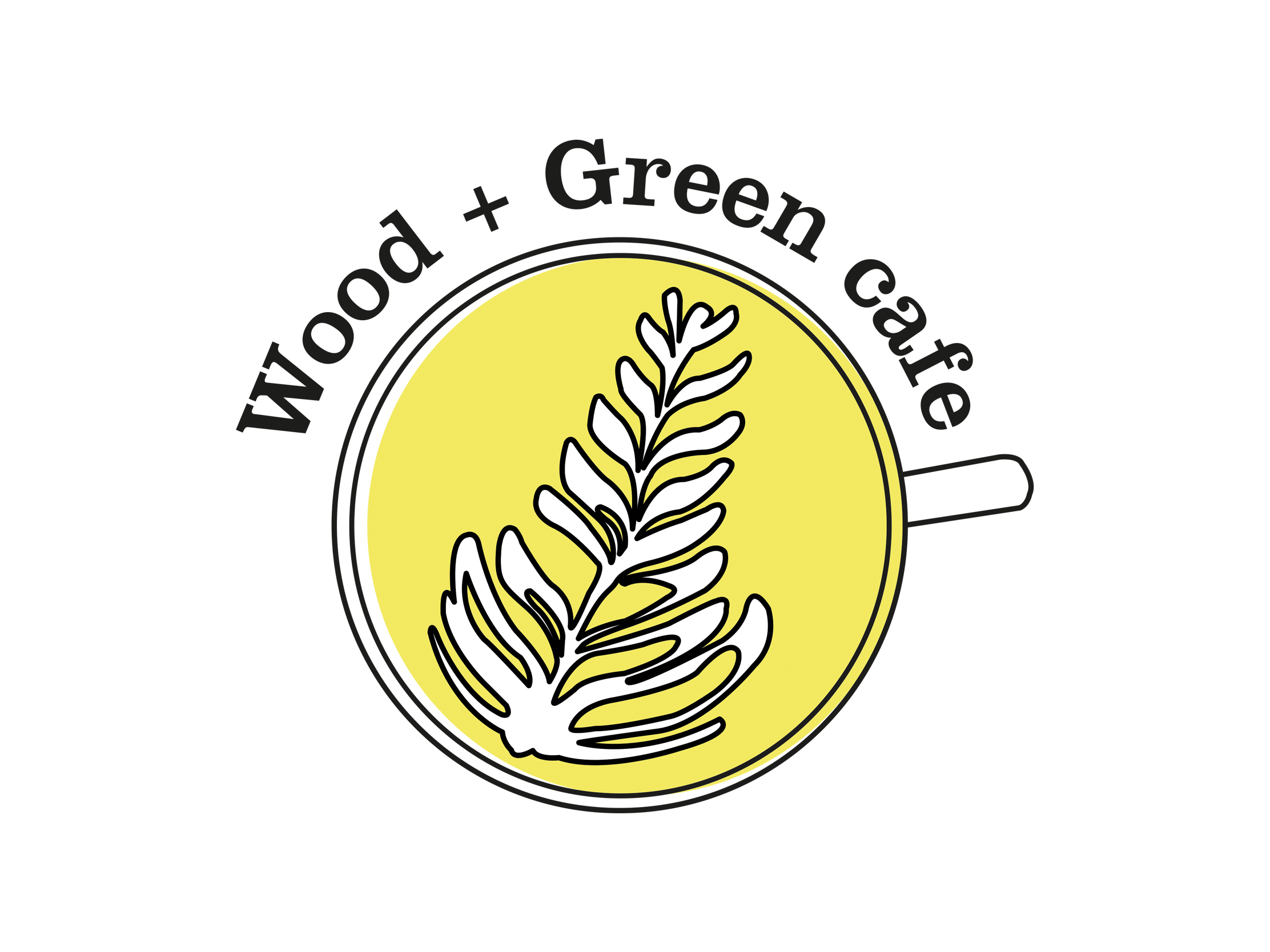 Wood & Green Cafe logo design