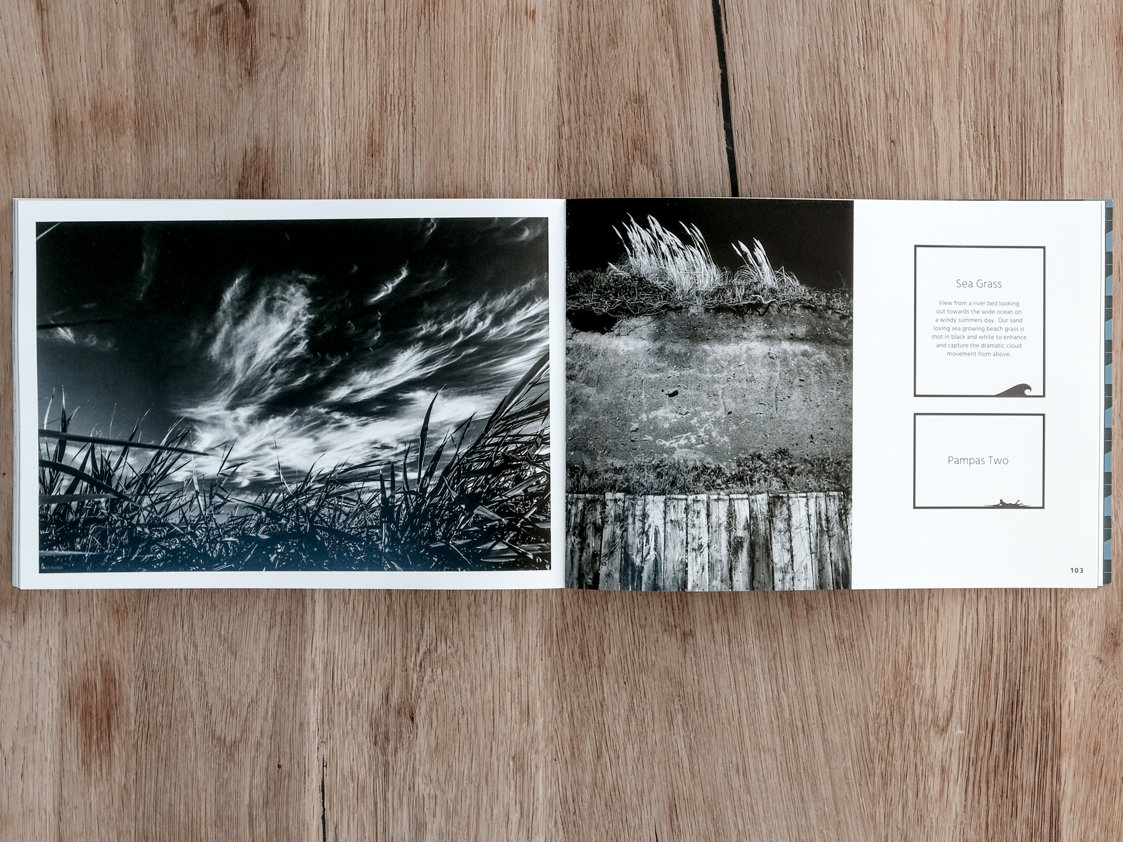 Black and white photography in the Cornish Surfer book design