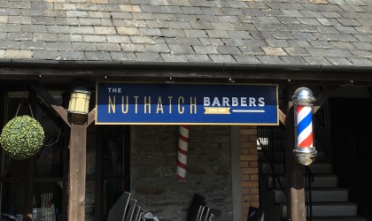 Signage for a barbers in Wadebridge