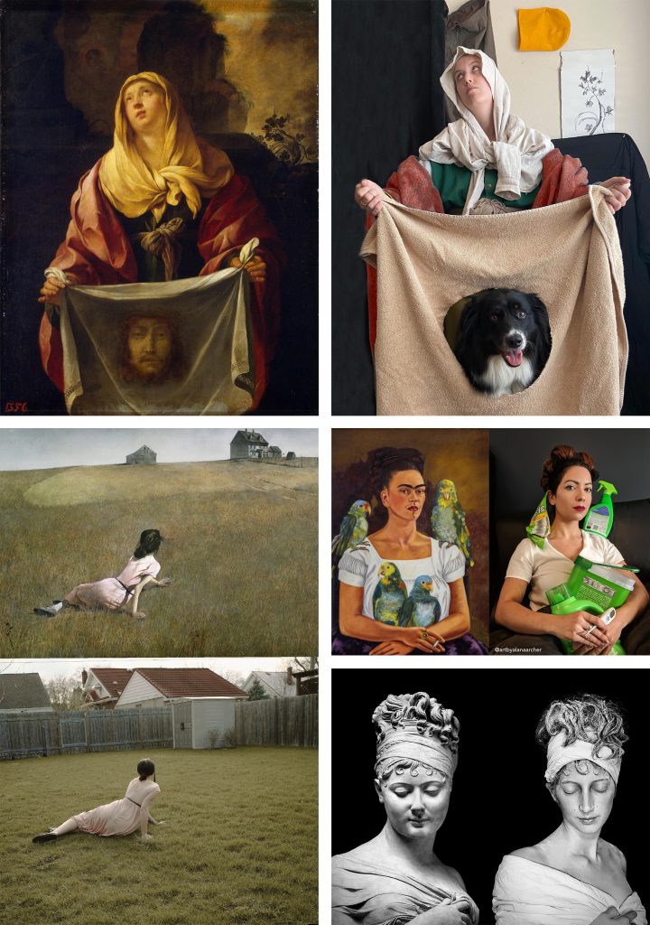 Famous artworks recreated at home during lockdown