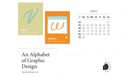 Download the month of November from our Alphabet of Graphic Design calendar for free for your mobile, tablet and desktop computer background