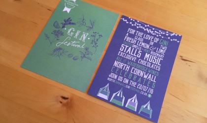 Wadebridge Wines Gin Festival postcards