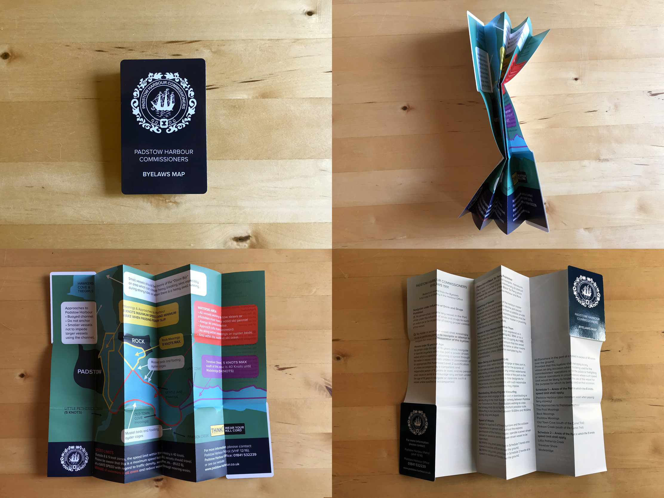 Fold out pocket map for the Padstow Harbour Commissioners
