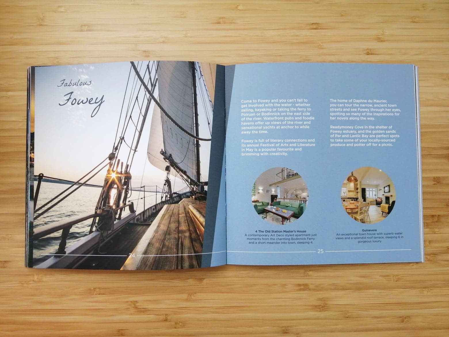 Close up of a spread from the lifestyle magazine for Cornish Horizons