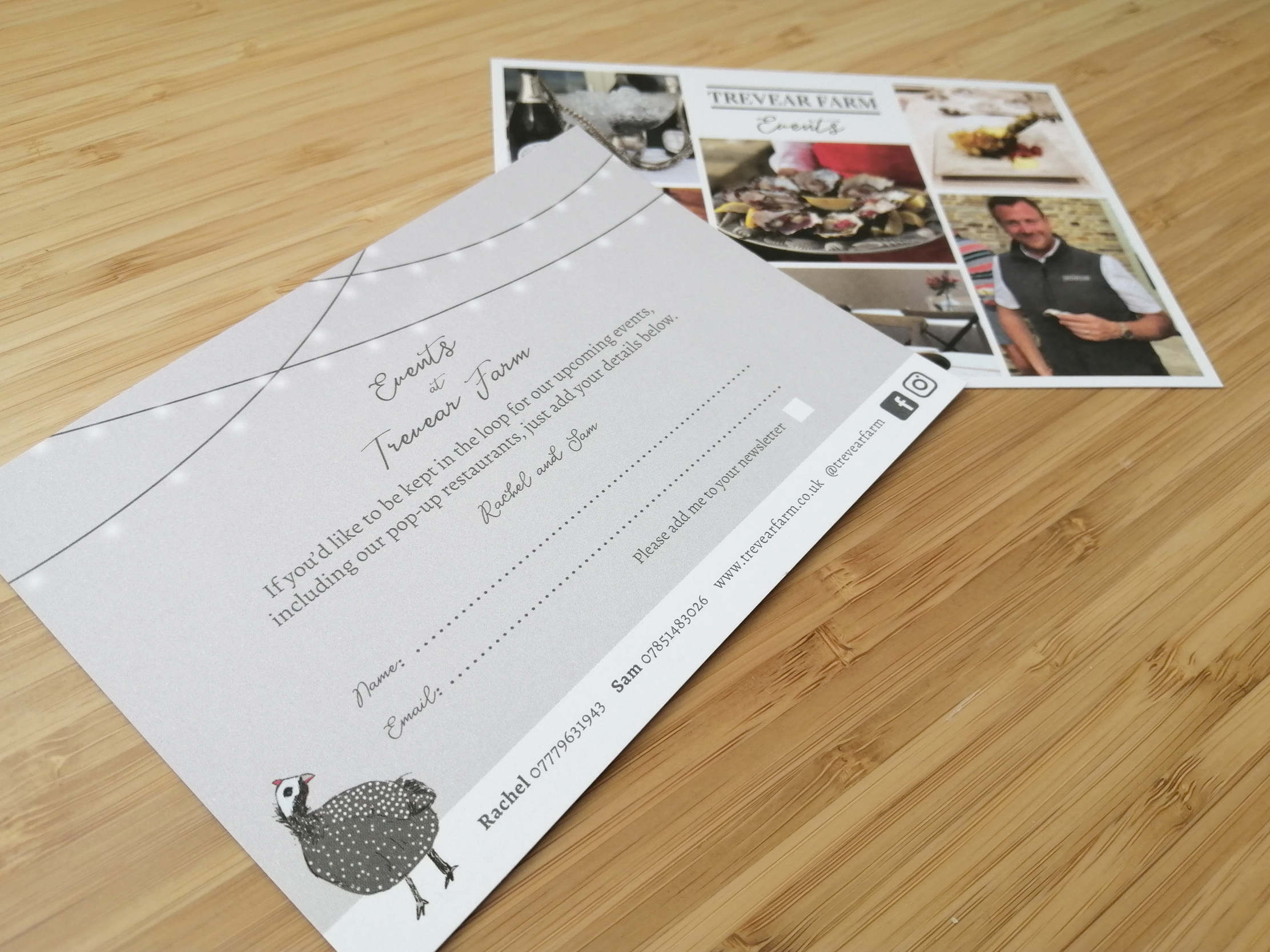 Uncoated A6 flyer for Trevear Farm holiday cottages