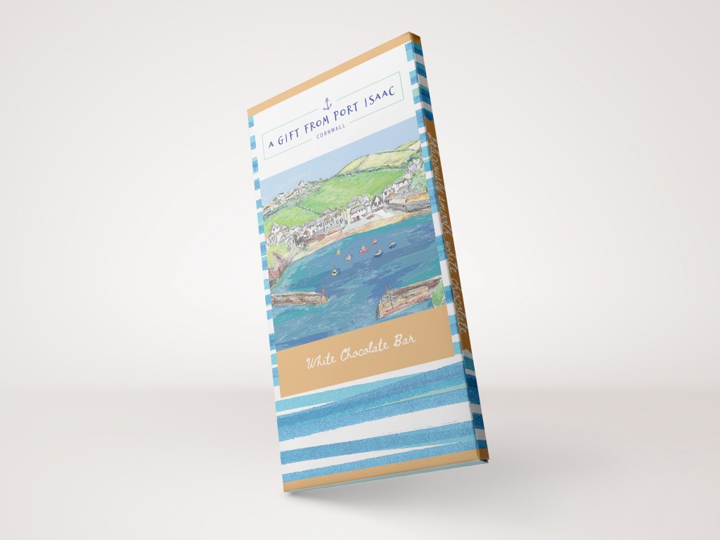 Chocolate bar packaging for Harbour Treats in Port Isaac