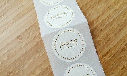 Jo and Co gold foil stickers