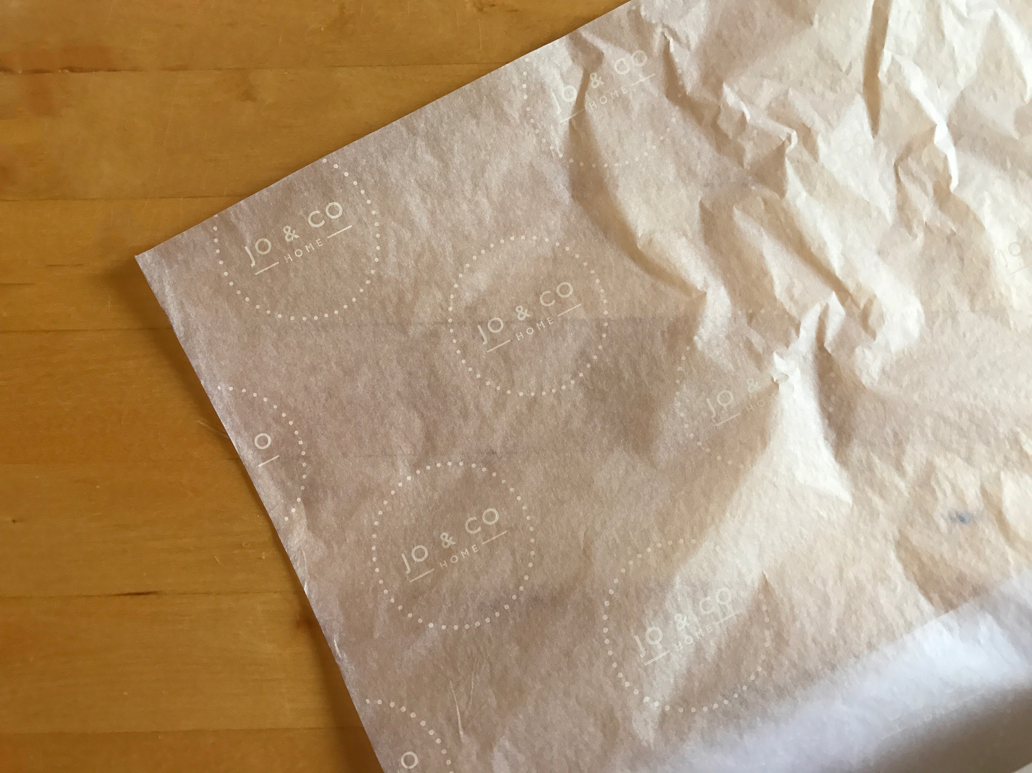 White printed tissue paper for Jo and Co