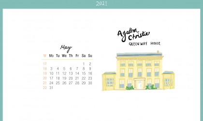 Download the month of May from our 2021 calendar featuring illustrations of classic writer's houses for free for your mobile, tablet and desktop computer background