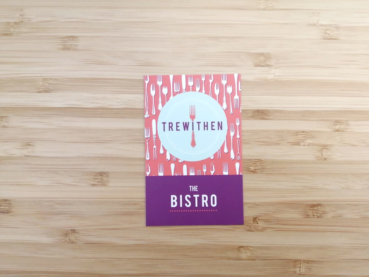 Business card design for Trewithen Bistro and Wine Bar