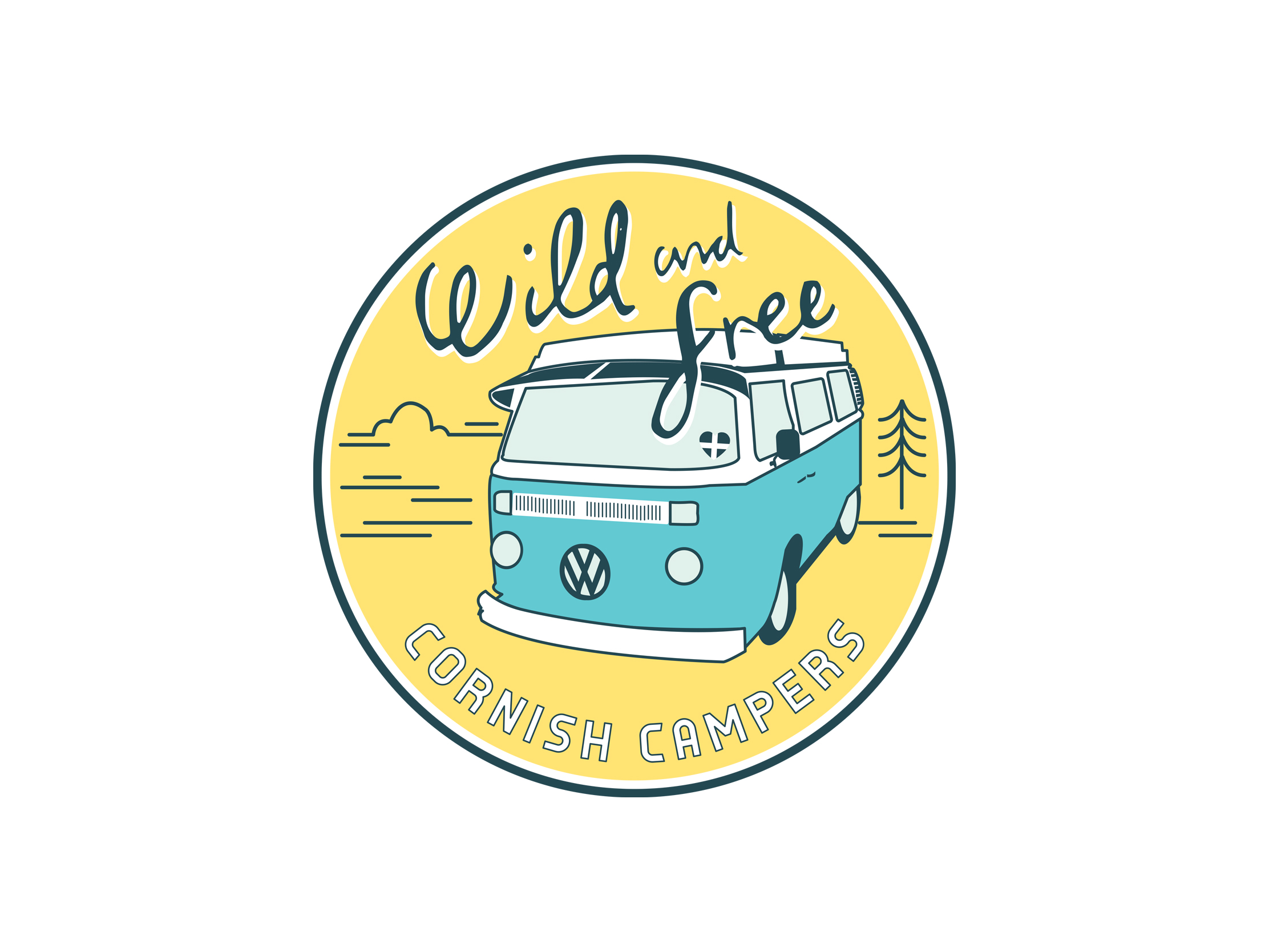 Logo design for Wild & Free Cornish Campers