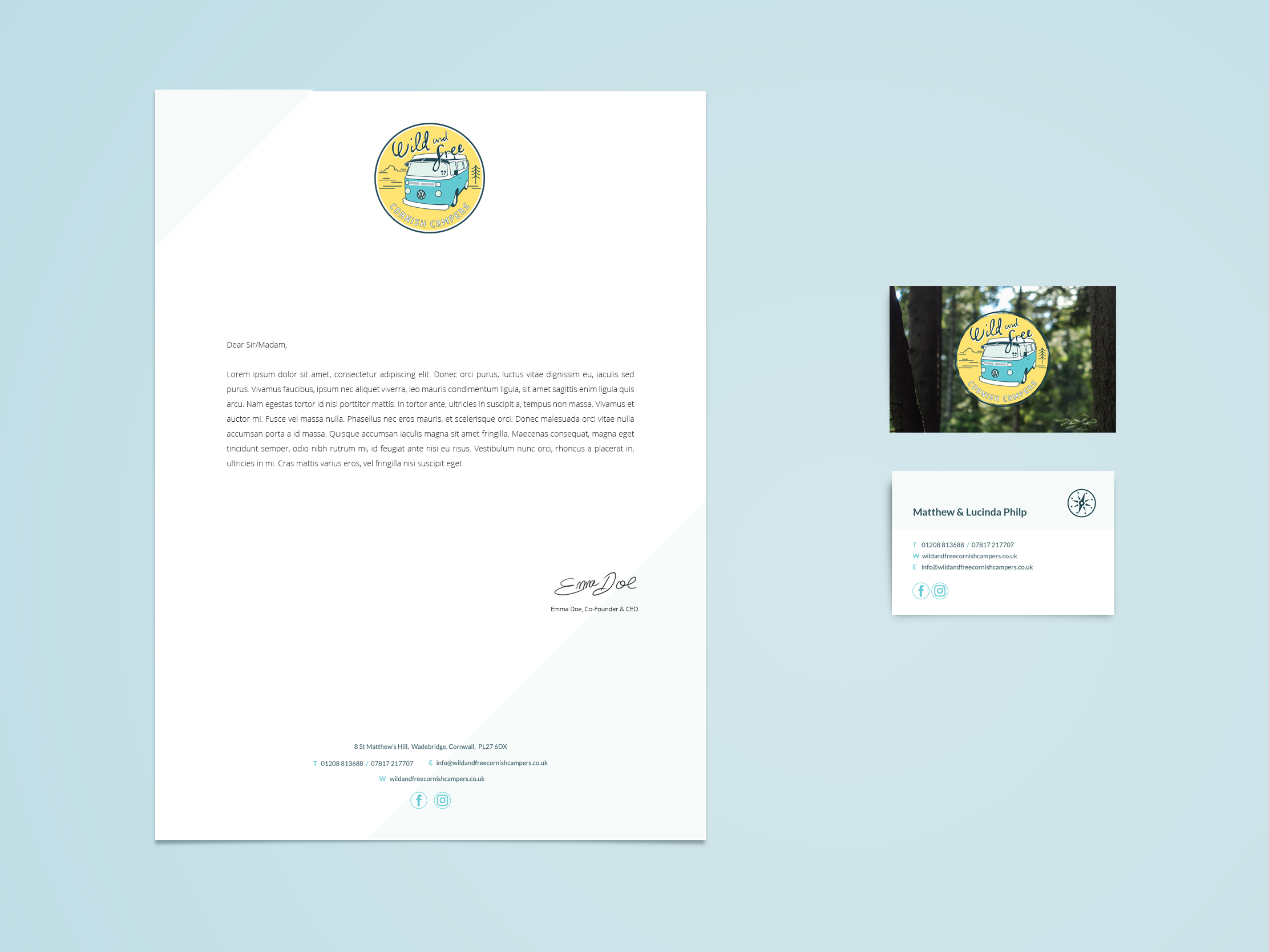 Stationery design and print for Wild & Free