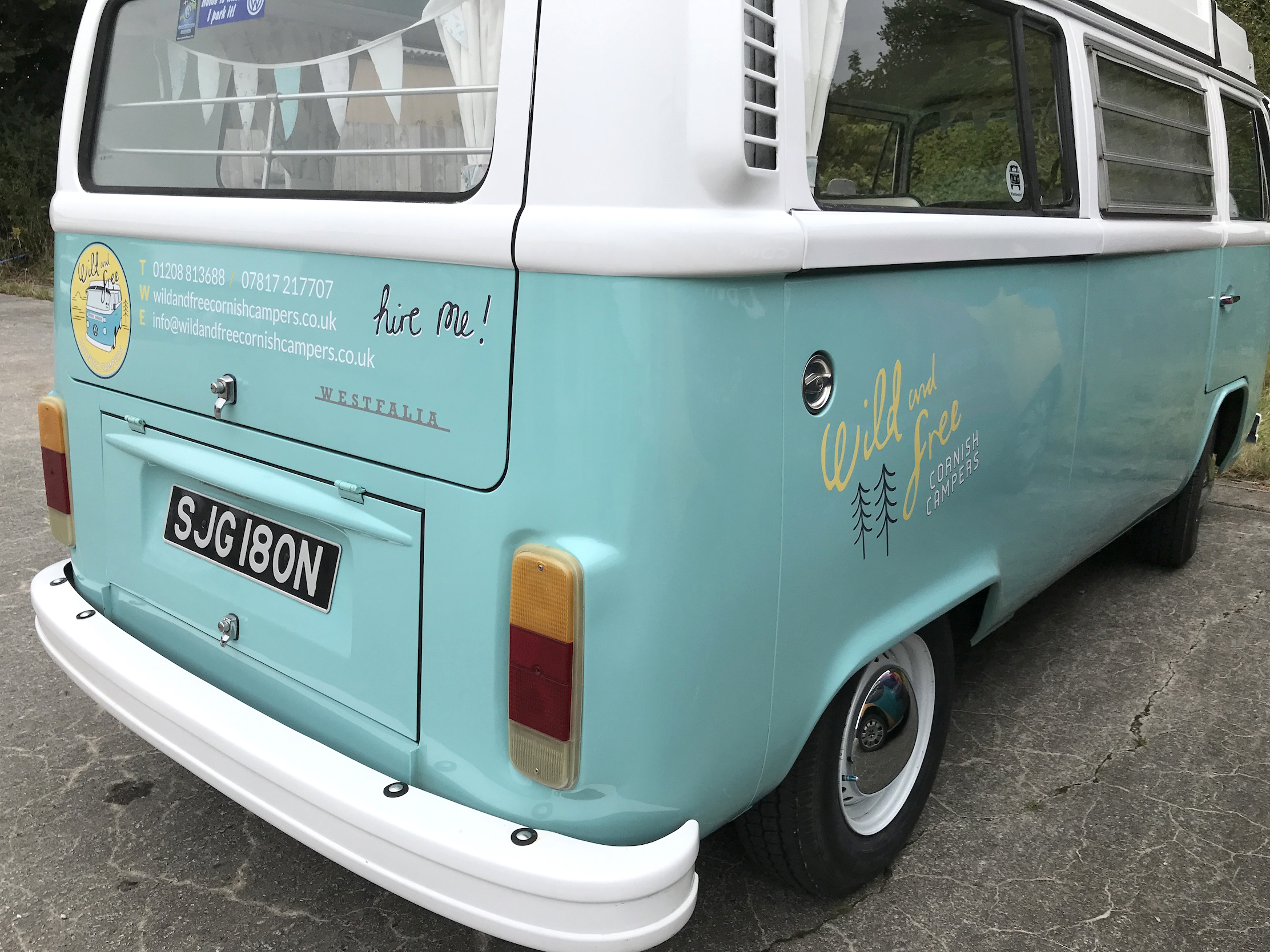 Sign writing for the Wild & Free VW camper van