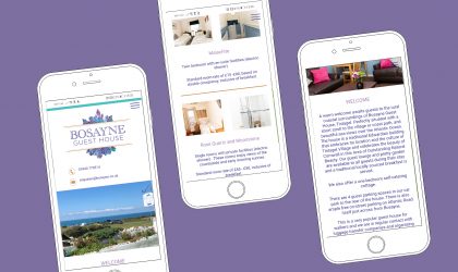 Mobile-friendly website design for Bosayne Guest House in Tintagel