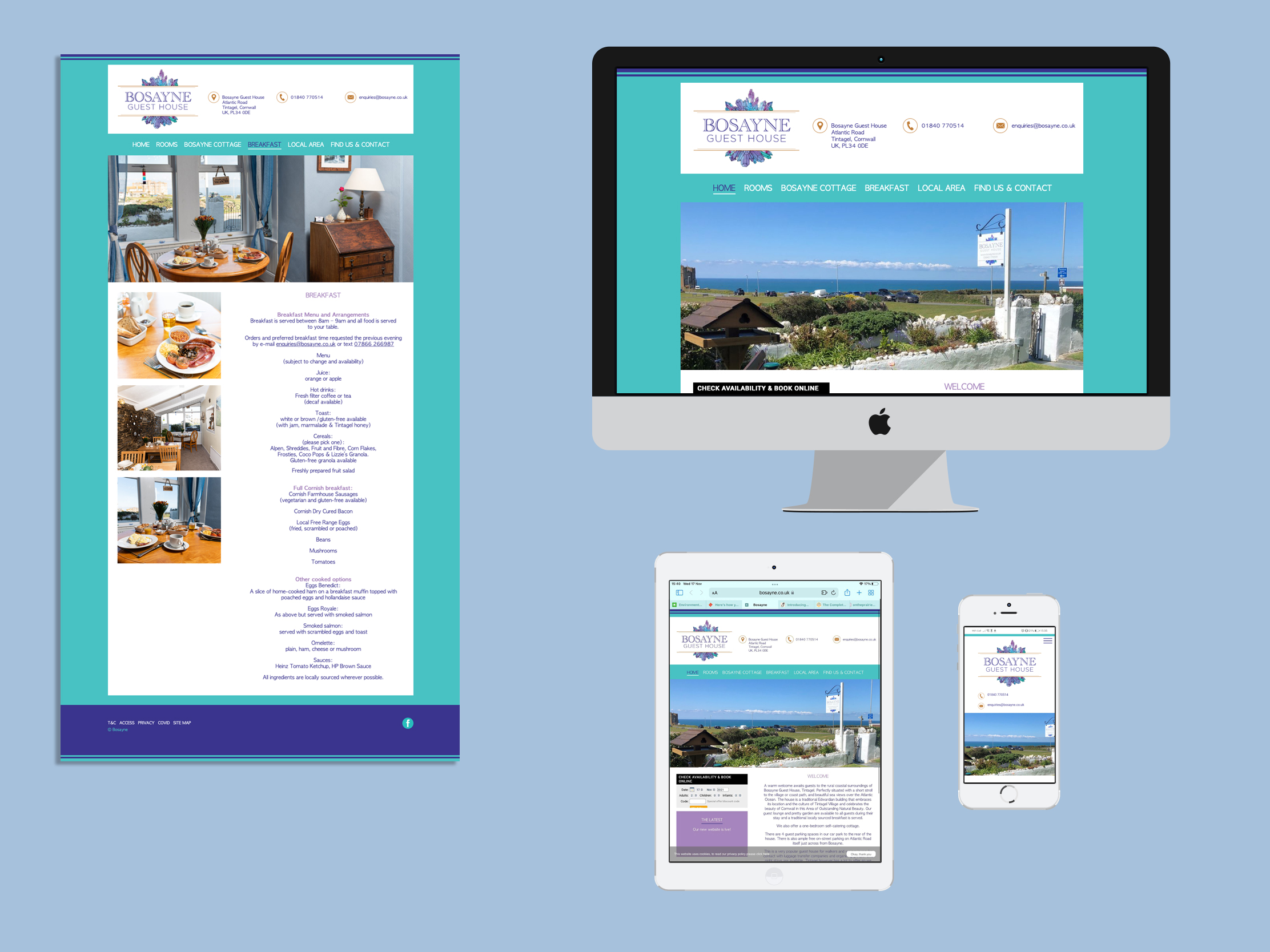 Bosayne Guest House website design