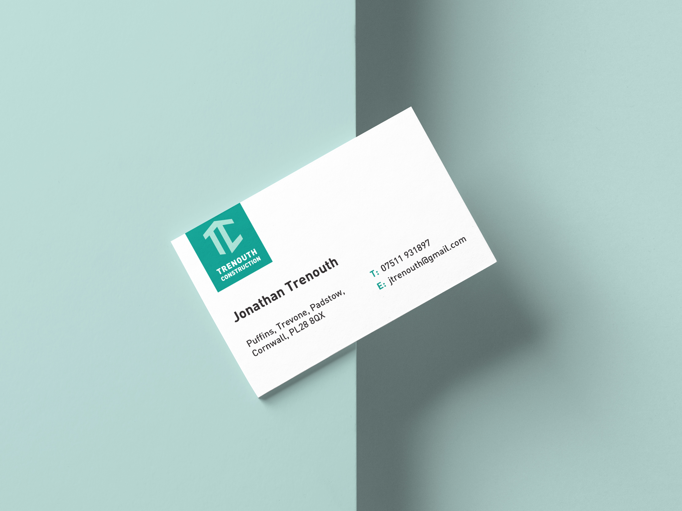 Business card design and print for Trenouth Construction