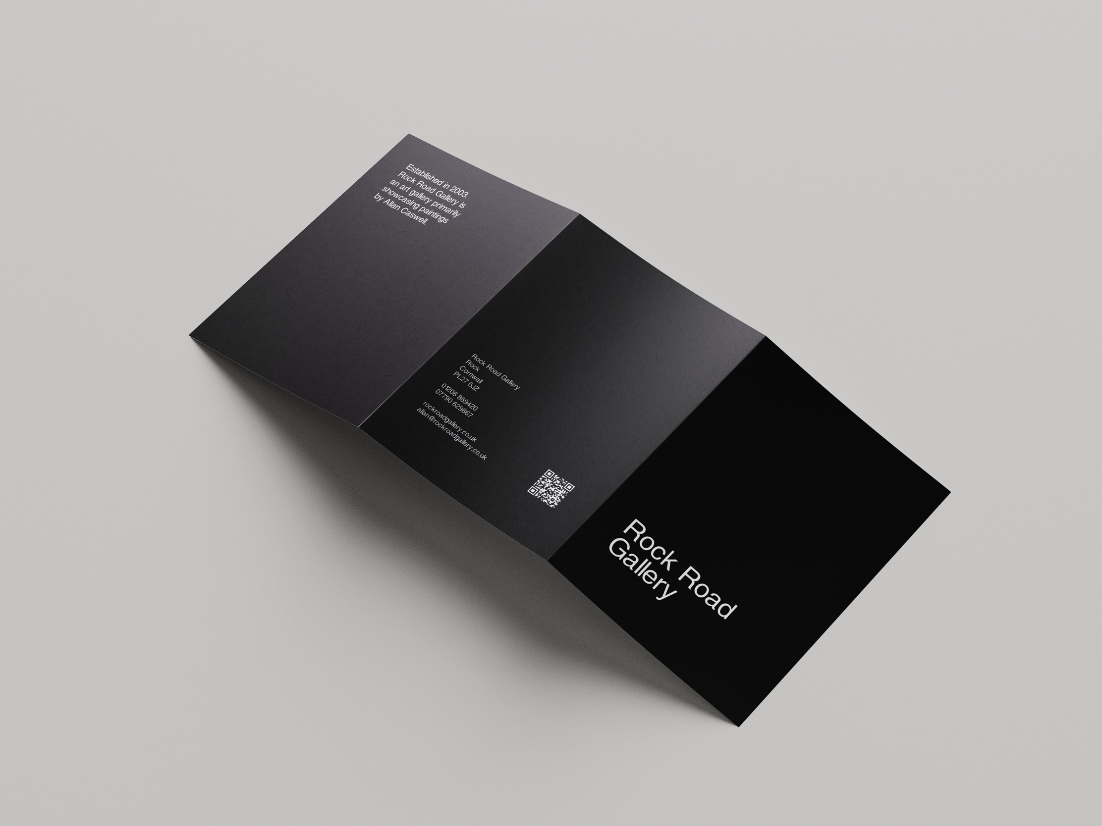 Brochure design and print for Rock Road Gallery in Cornwall