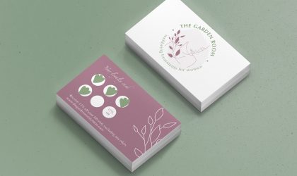Loyalty card design and print for The Garden Room, Helston, Cornwall