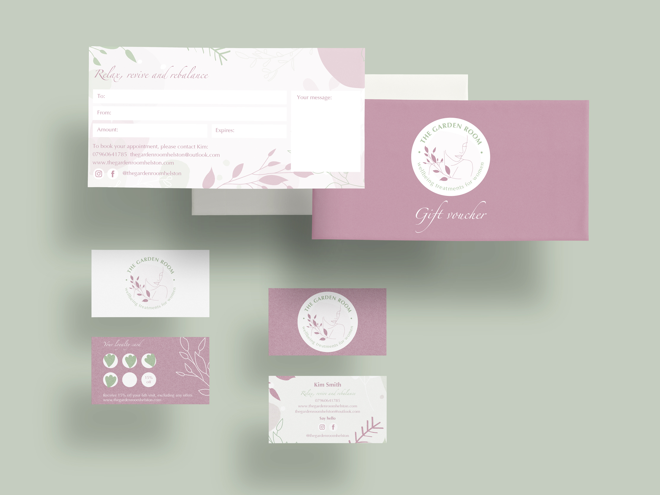 Stationery design for The Garden Room, Helston, Cornwall