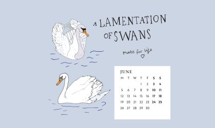 Download our calendar artwork featuring collective nouns for birds