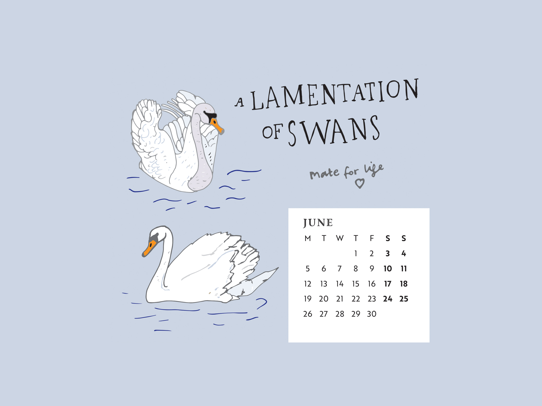 Download our calendar artwork featuring collective nouns for birds