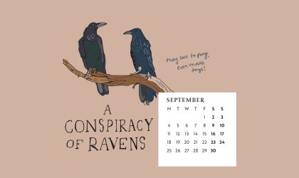 Download our calendar artwork featuring collective nouns for birds