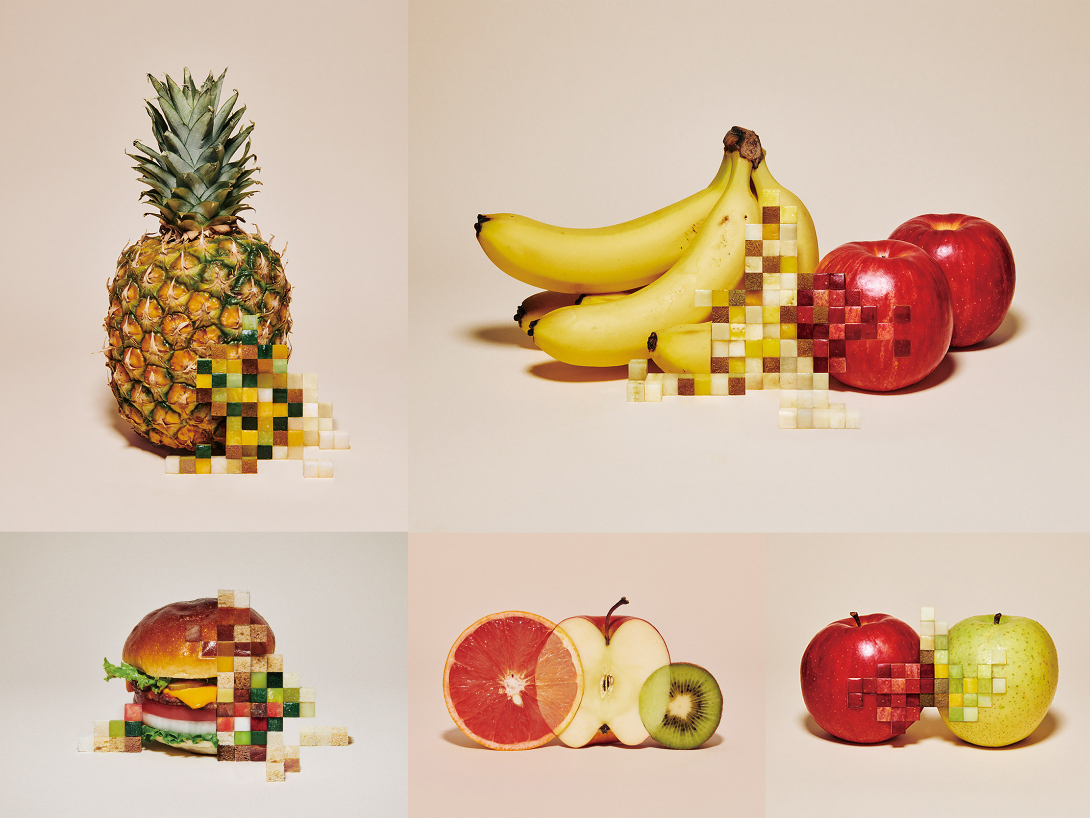 Clever artworks made from fruit