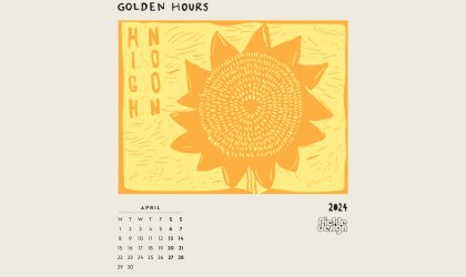 Download our calendar artwork featuring the times of the day in lino-cut style