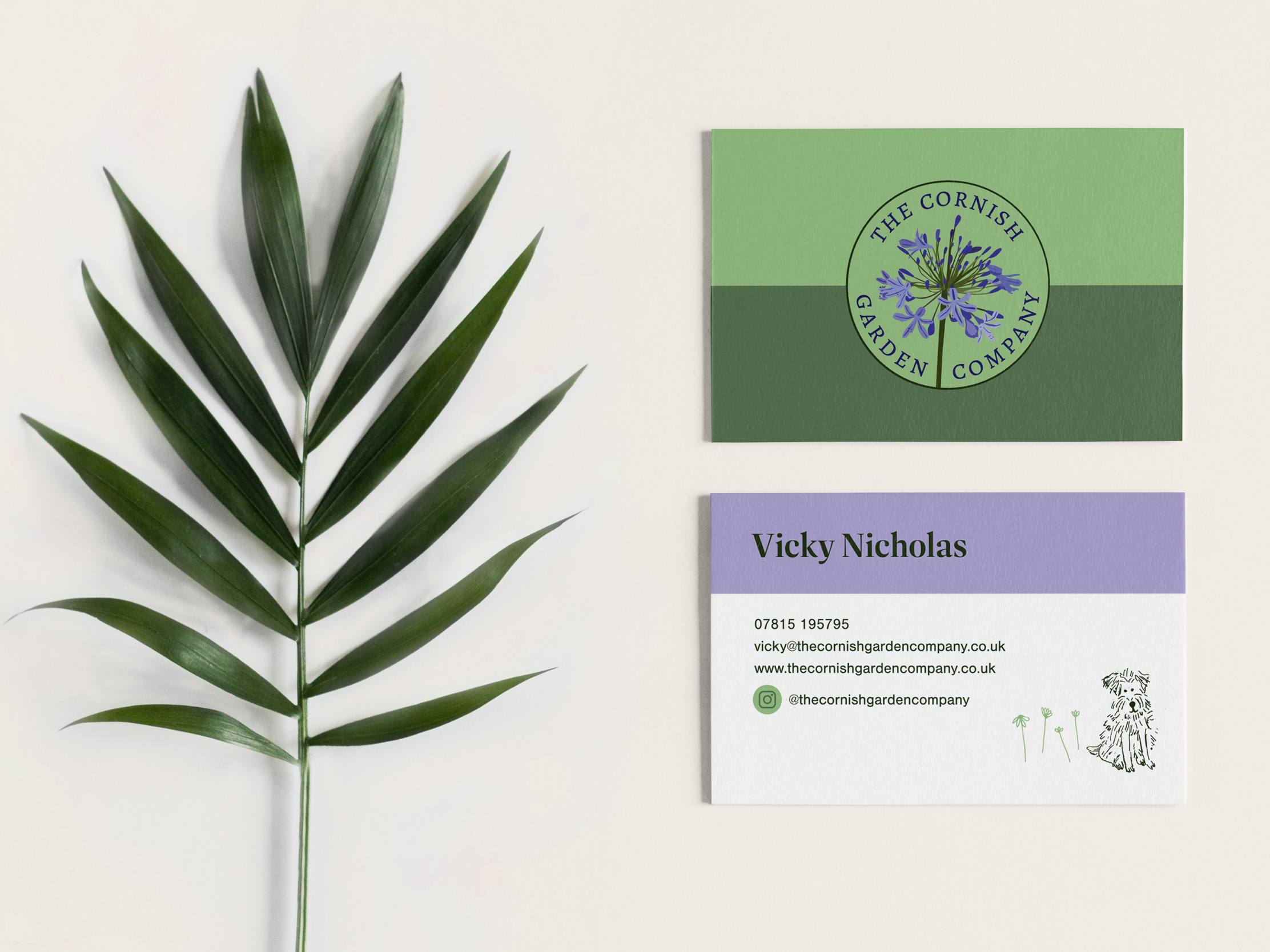 Business card design and print for The Cornish Garden Company