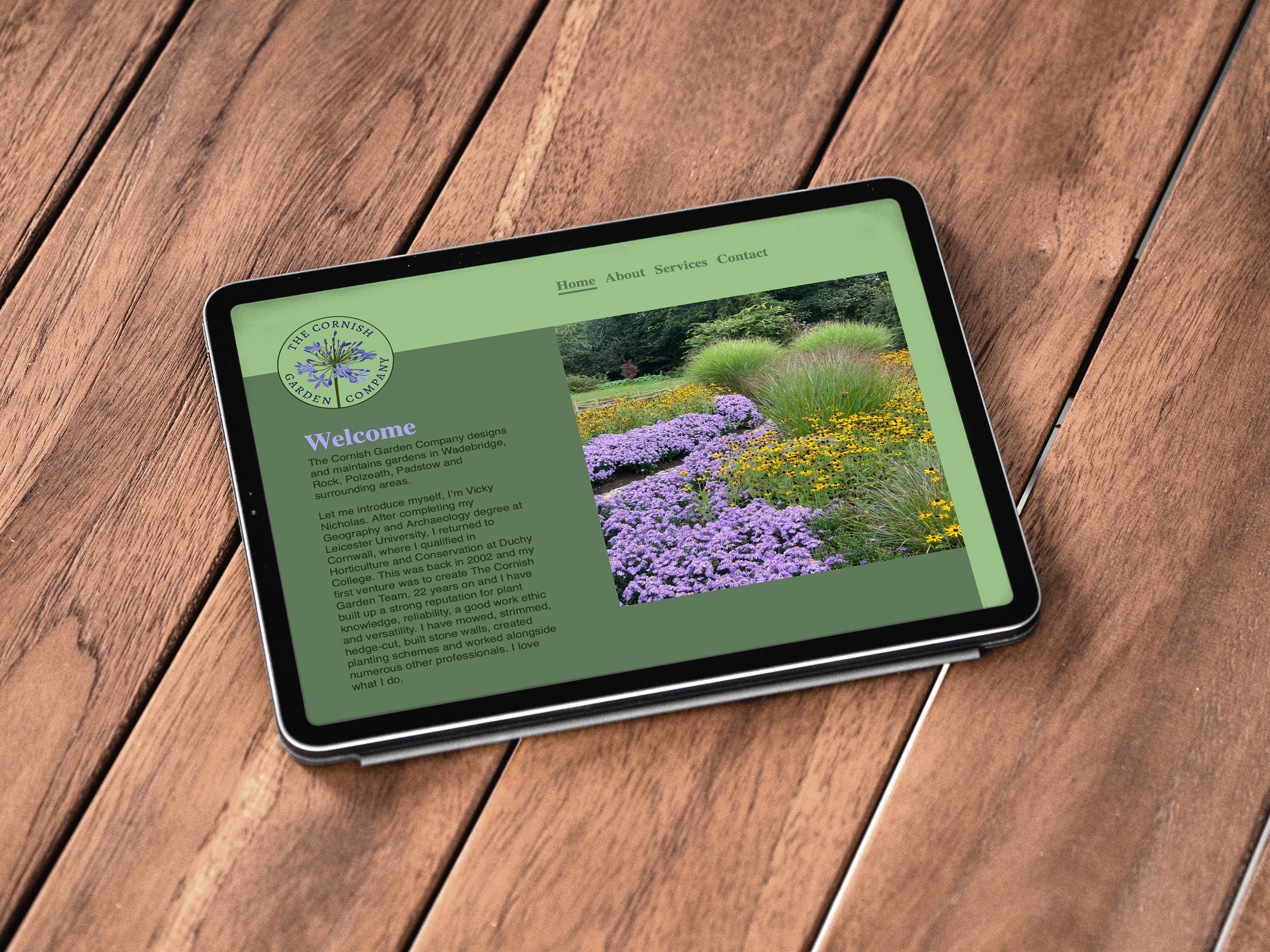 Responsive website design for The Cornish Garden Company, Wadebridge, Cornwall