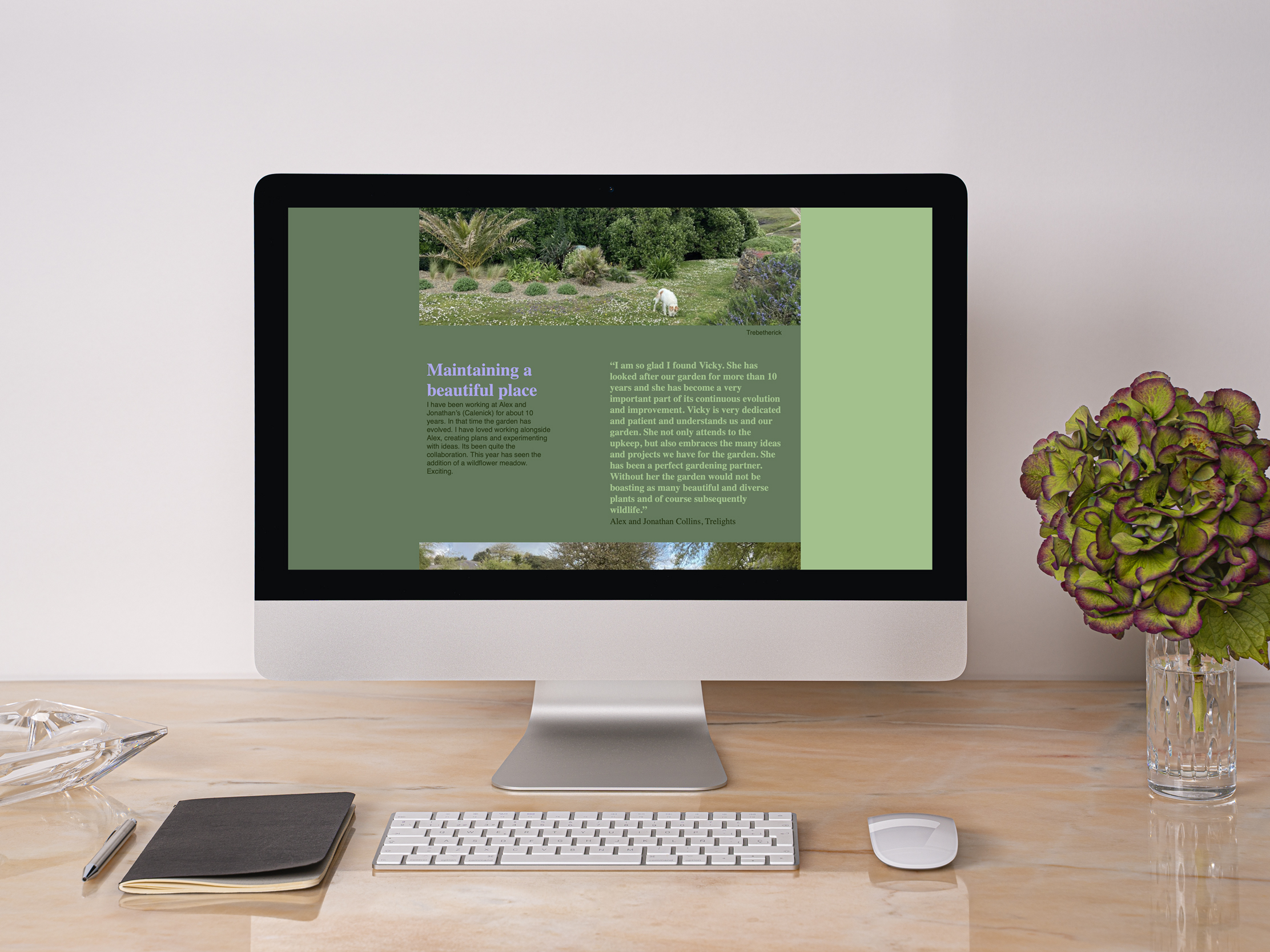Website design for The Cornish Garden Company, gardeners in Wadebridge, Cornwall