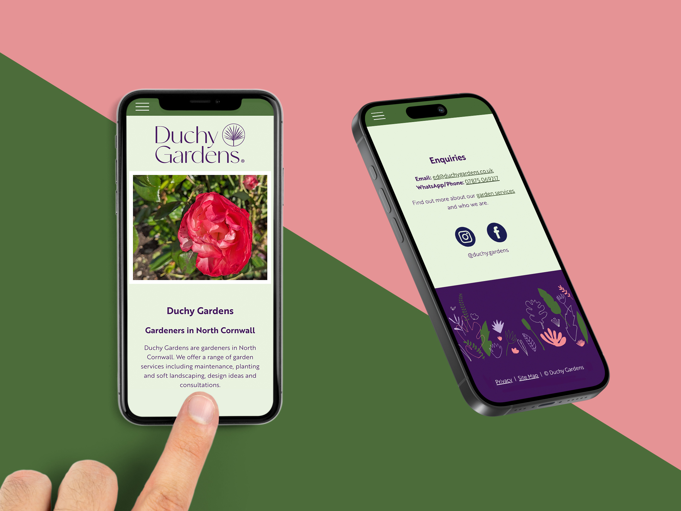 Responsive website design for the Duchy Gardens, Wadebridge, Cornwall