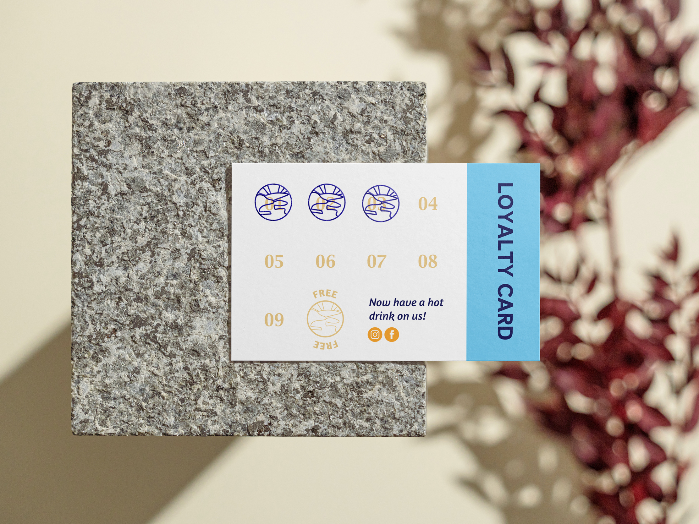 The Harbour Light loyalty card with bespoke blue logo stamp