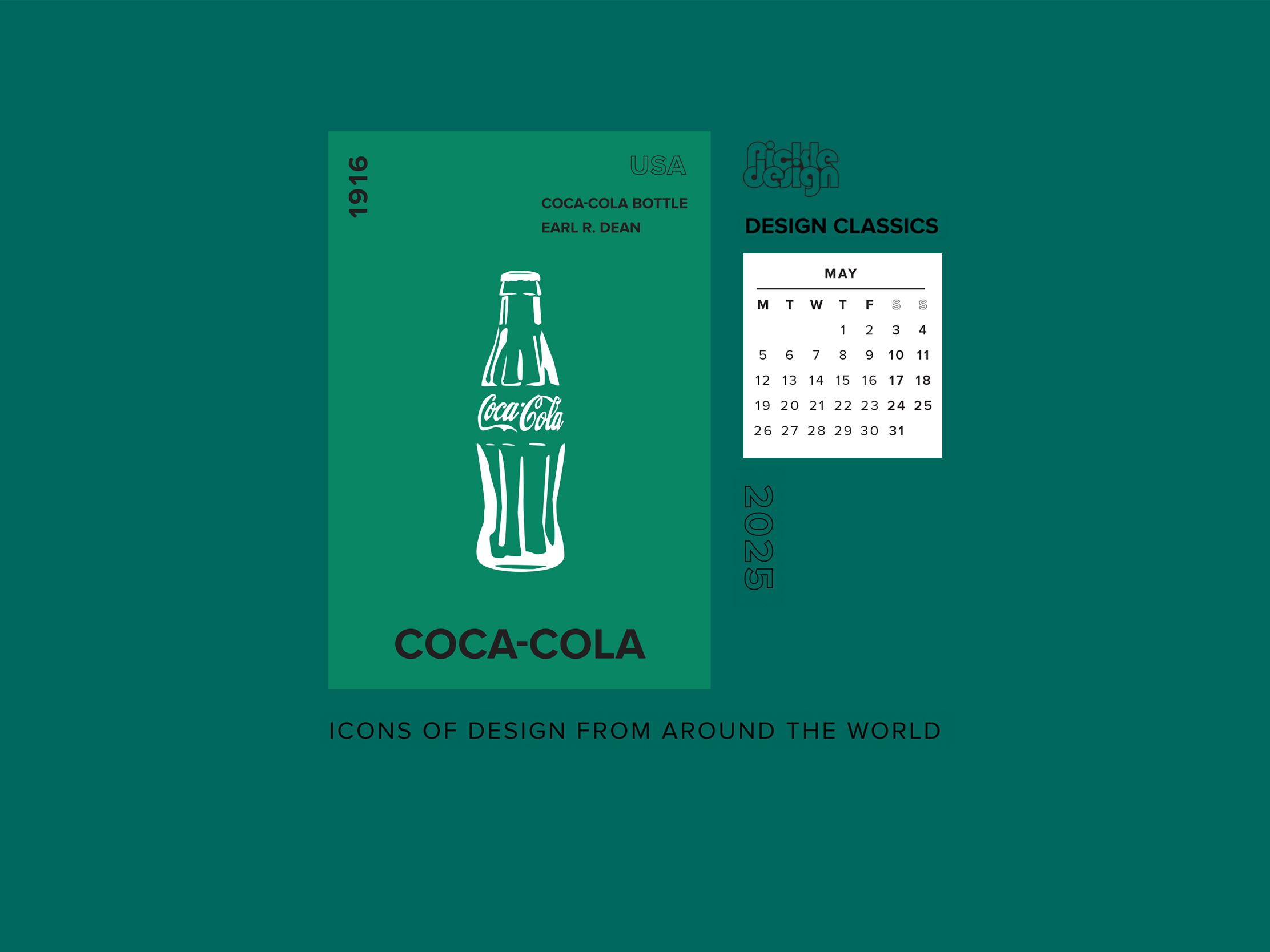 Download our May calendar featuring the famous Coca-Cola bottle