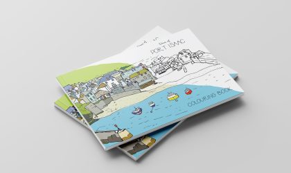 The colouring book we designed for Harbour Treats in Port Isaac