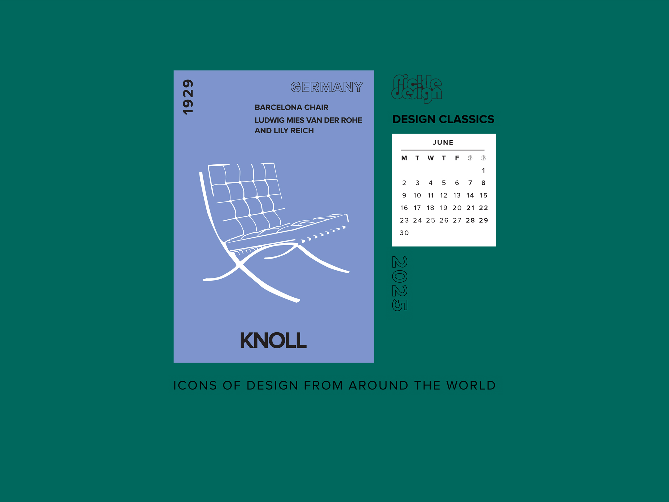 Download our June calendar featuring the design classic that is the Barcelona Chair